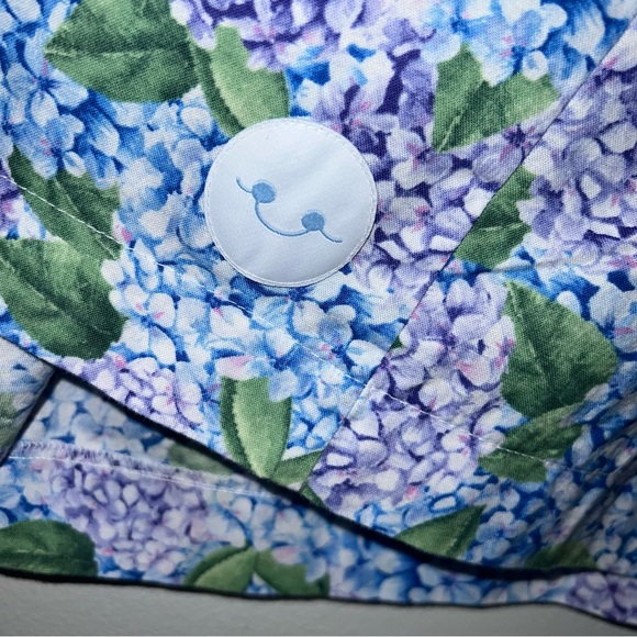 Smiling Button Girls's Sunday Hydrangea Print Short Sleeve Cotton Dress Size 8 - Picture 3 of 7